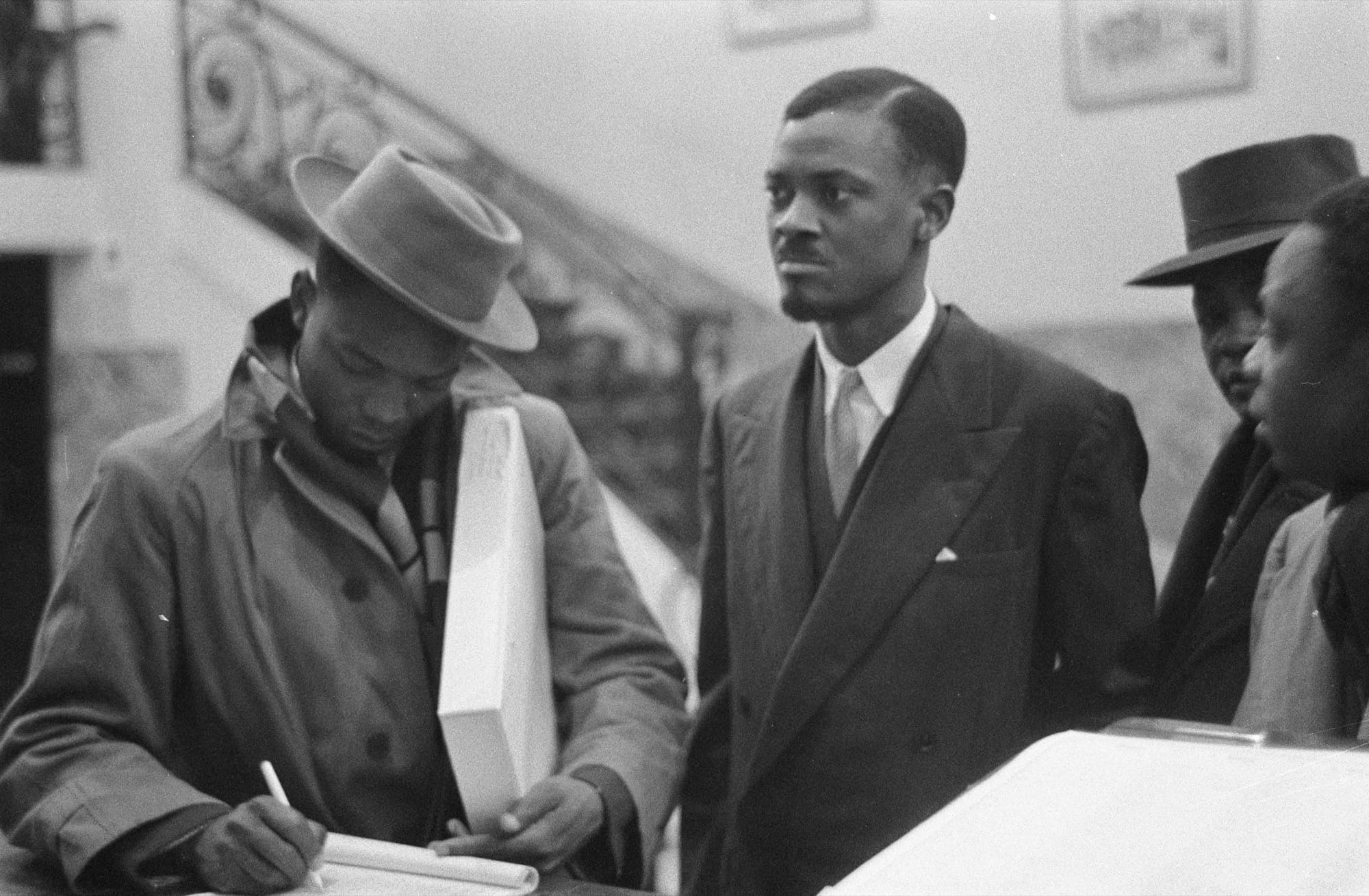 Patrice Lumumba in Brussel in 1960, het jaar van de onafhankelijkheid