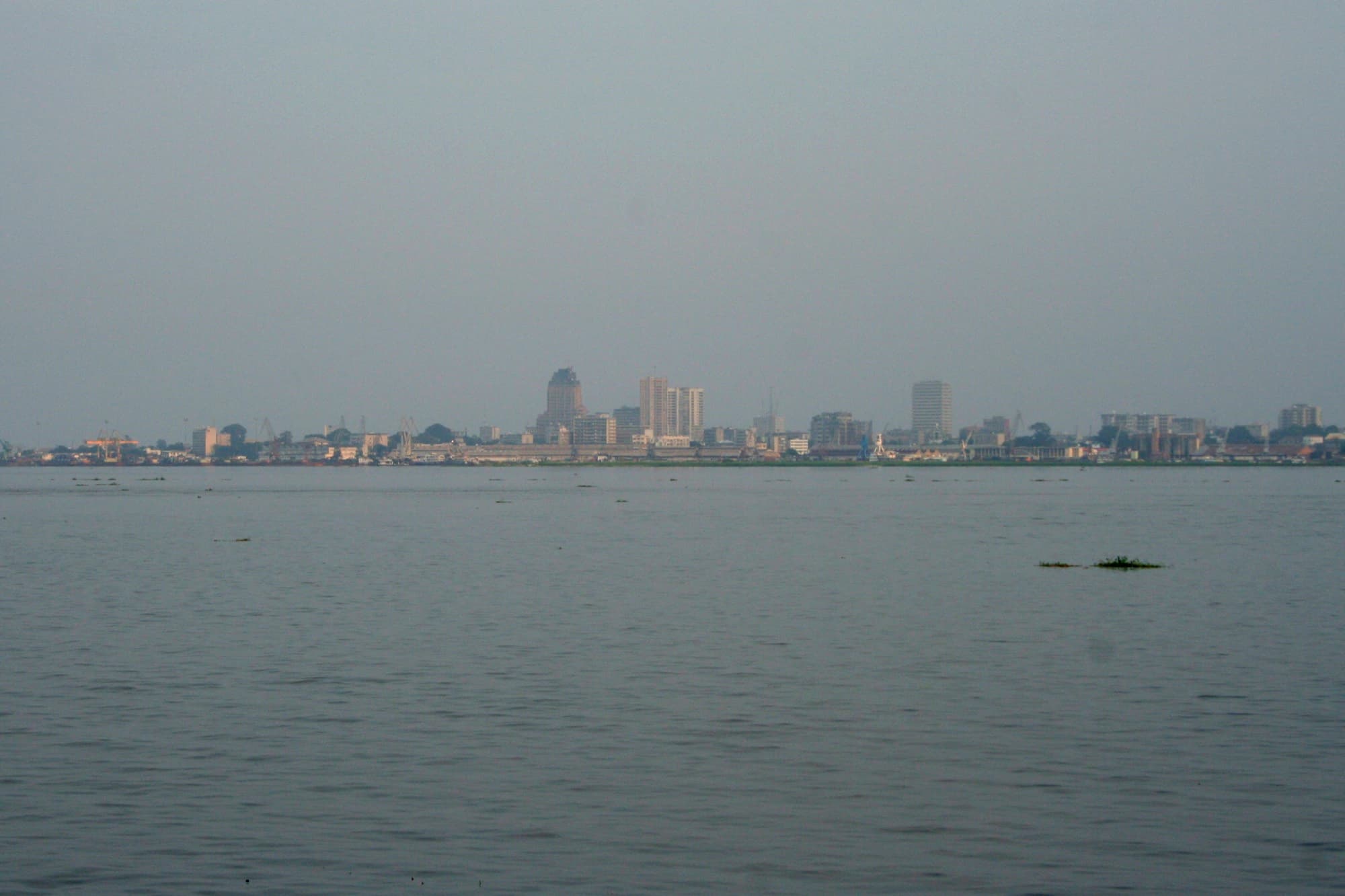 The Kinshasa skyline seen from the Congo River
