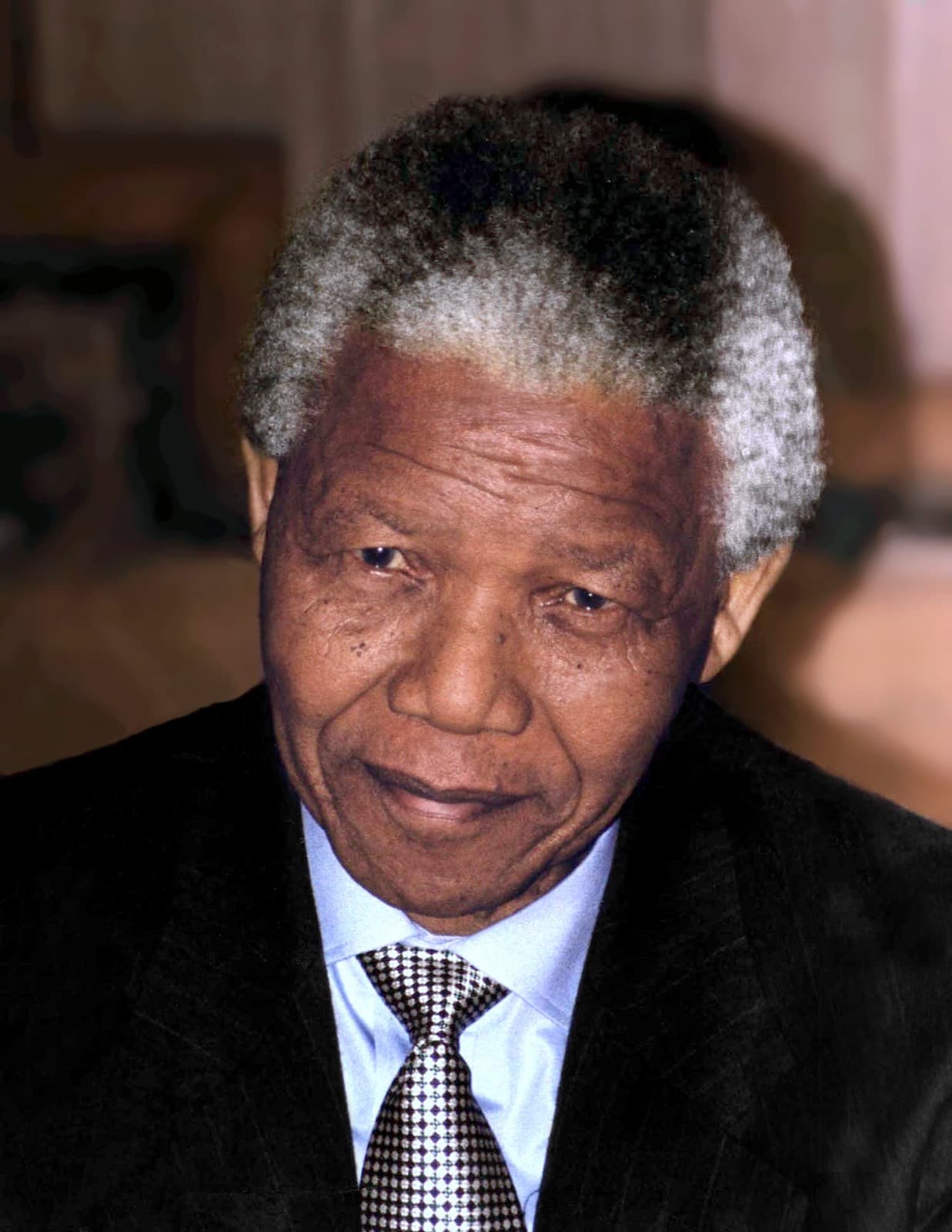 Portrait de Nelson Mandela en 1994, l'année de son élection